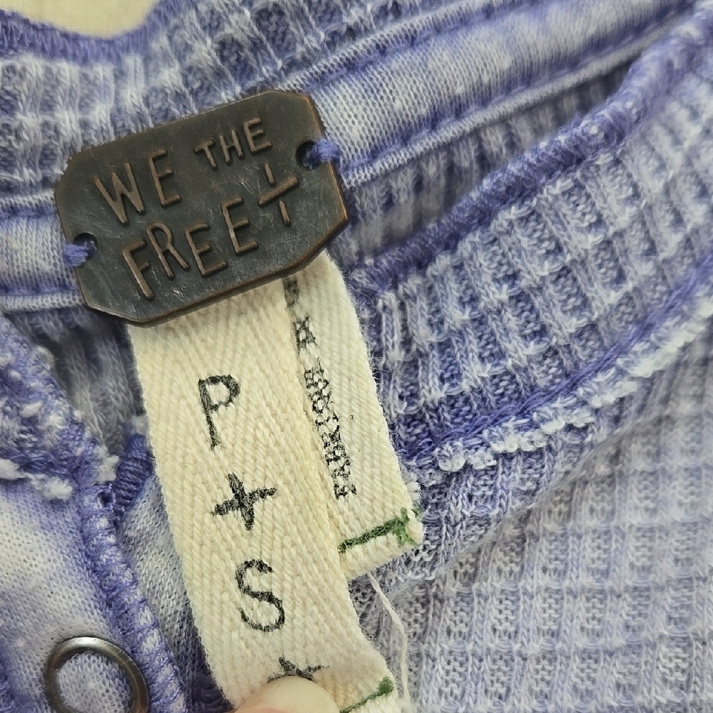 Free People Waffle Long Sleeve Top S